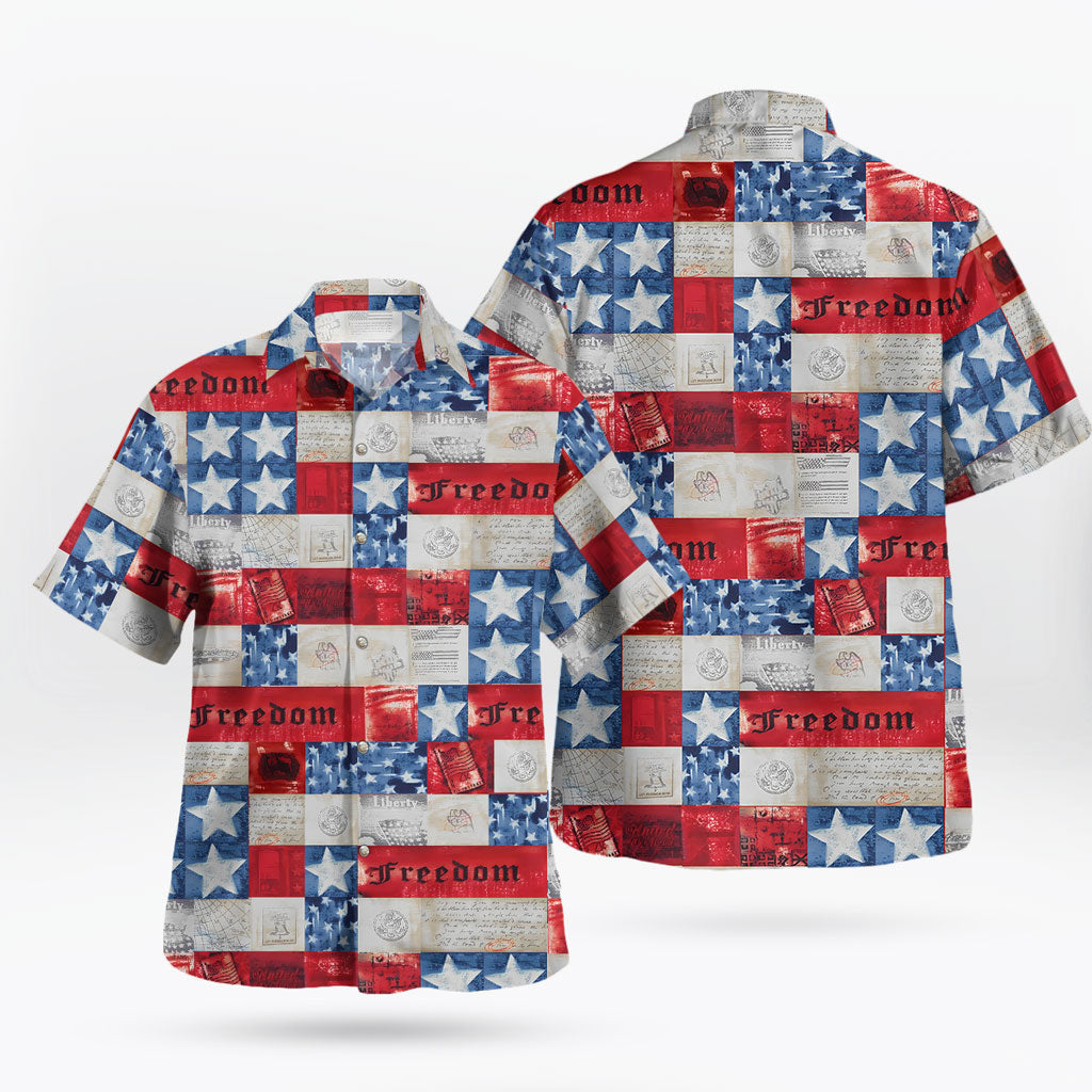 Vintage American Freedom Patriotic Hawaiian Shirt – Moonbestprint