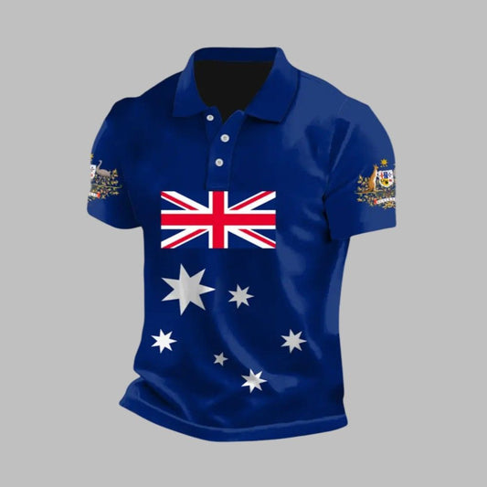 Vintage Australian Flag Crest Polo Shirt - Moonbestprint