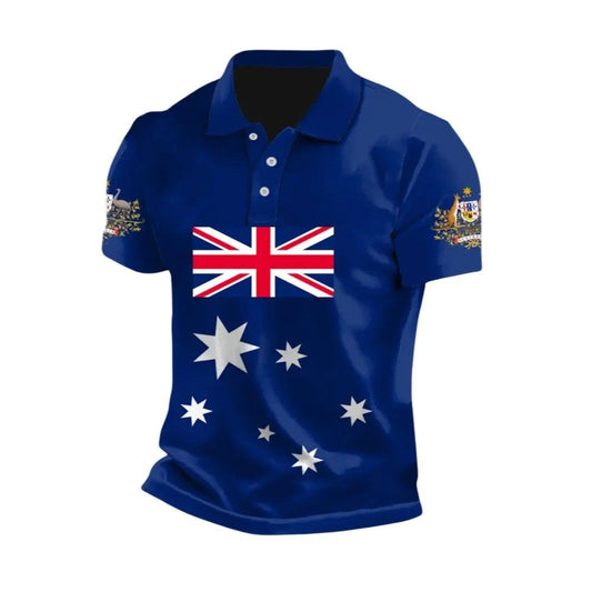 Vintage Australian Flag Crest Polo Shirt - Moonbestprint