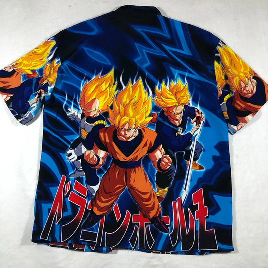 Vintage Dragon Ball Z Goku Vegeta and Trunks Hawaiian Shirt - Moonbestprint