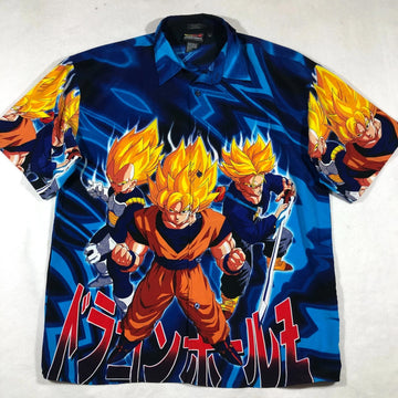 Vintage Dragon Ball Z Goku Vegeta and Trunks Hawaiian Shirt – Moonbestprint