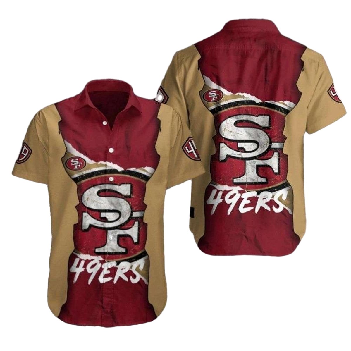 Vintage Fade 49ers Retro Vibe Hawaiian Shirt - Moonbestprint