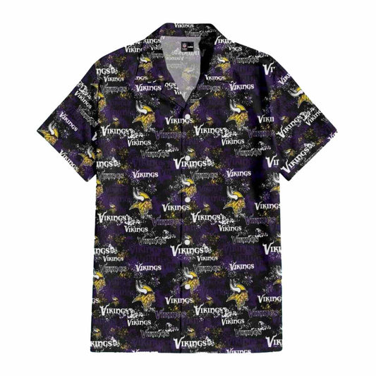 Vintage Grunge Pattern Vikings Hawaiian Shirt - Moonbestprint