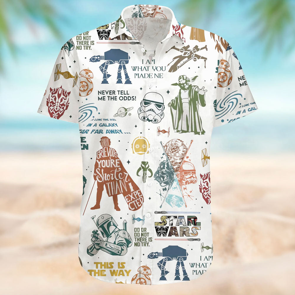 Vintage Star Wars Quotes Collage Hawaiian Shirt – Moonbestprint
