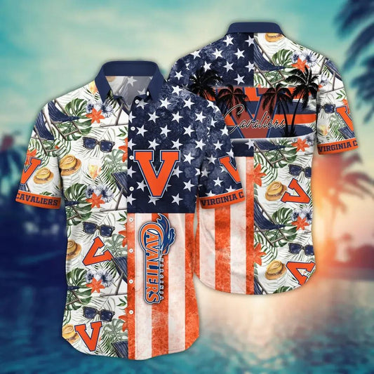 Virginia Cavaliers NCAA Flower Aloha Hawaiian Shirt 10, NCAA Hawaiian Shirt Moonbestprint