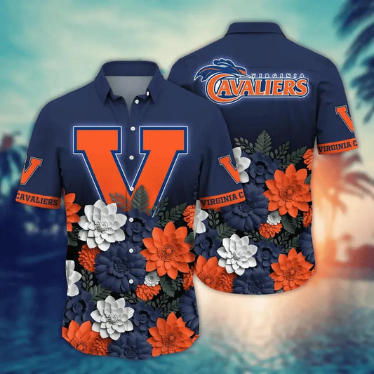 Virginia Cavaliers NCAA Flower Aloha Hawaiian Shirt 13, NCAA Hawaiian Shirt Moonbestprint