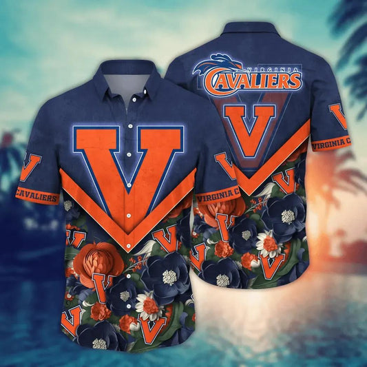 Virginia Cavaliers NCAA Flower Aloha Hawaiian Shirt 4, NCAA Hawaiian Shirt Moonbestprint