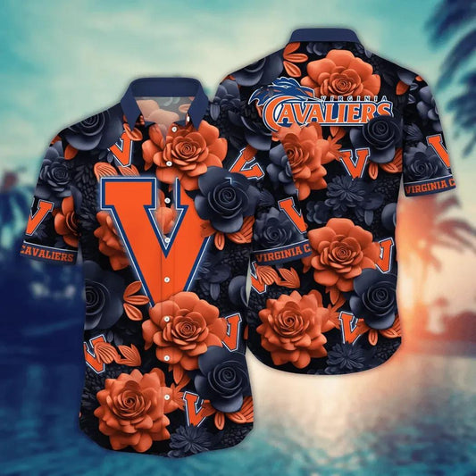 Virginia Cavaliers NCAA Flower Aloha Hawaiian Shirt 7, NCAA Hawaiian Shirt Moonbestprint