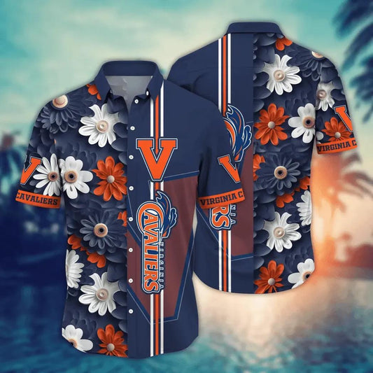 Virginia Cavaliers Style Hot Trending Summer NCAA Flower Aloha Hawaiian Shirt, NCAA Hawaiian Shirt Moonbestprint