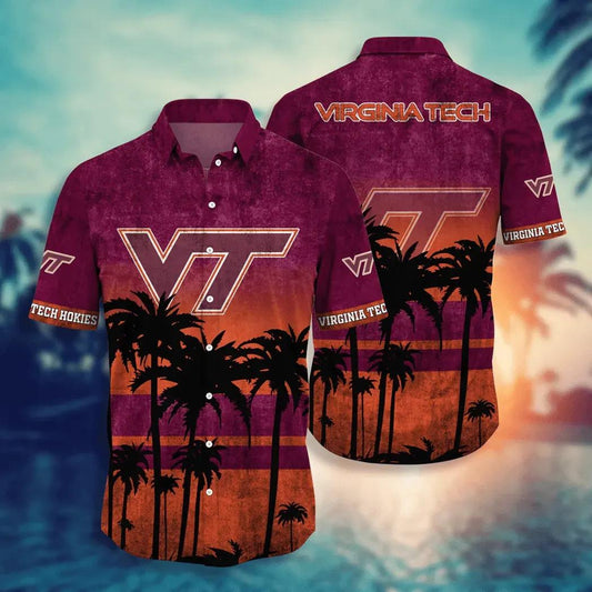 Virginia Tech Hokies Aloha Hawaiian Shirt, NCAA Hawaiian Shirt Moonbestprint