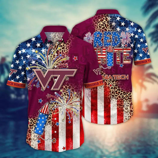 Virginia Tech Hokies NCAA Aloha Hawaiian Shirt, NCAA Hawaiian Shirt Moonbestprint
