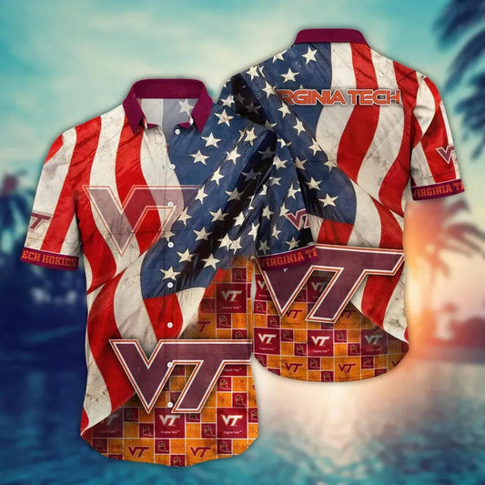 Virginia Tech Hokies NCAA Flower Aloha Hawaiian Shirt 10, NCAA Hawaiian Shirt Moonbestprint
