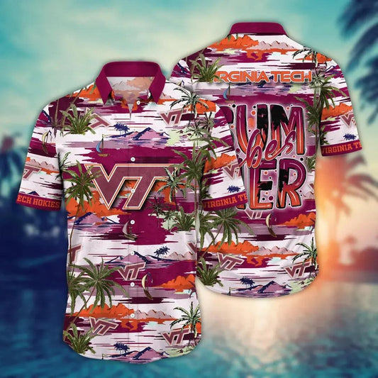 Virginia Tech Hokies NCAA Flower Aloha Hawaiian Shirt 7, NCAA Hawaiian Shirt Moonbestprint