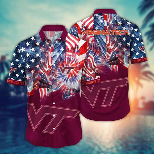 Virginia Tech Hokies NCAA Flower Aloha Hawaiian Shirt 8, NCAA Hawaiian Shirt Moonbestprint