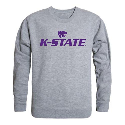 Kansas State University Wildcats Crewneck Pullover Sweatshirt Sweater Heather Grey