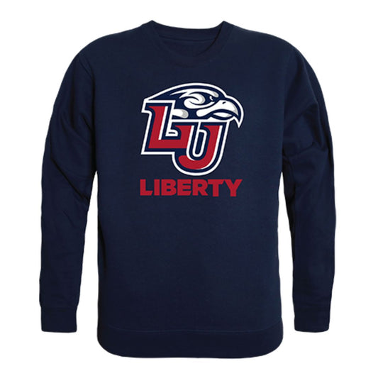 Liberty University Flames Crewneck Pullover Sweatshirt Sweater Navy