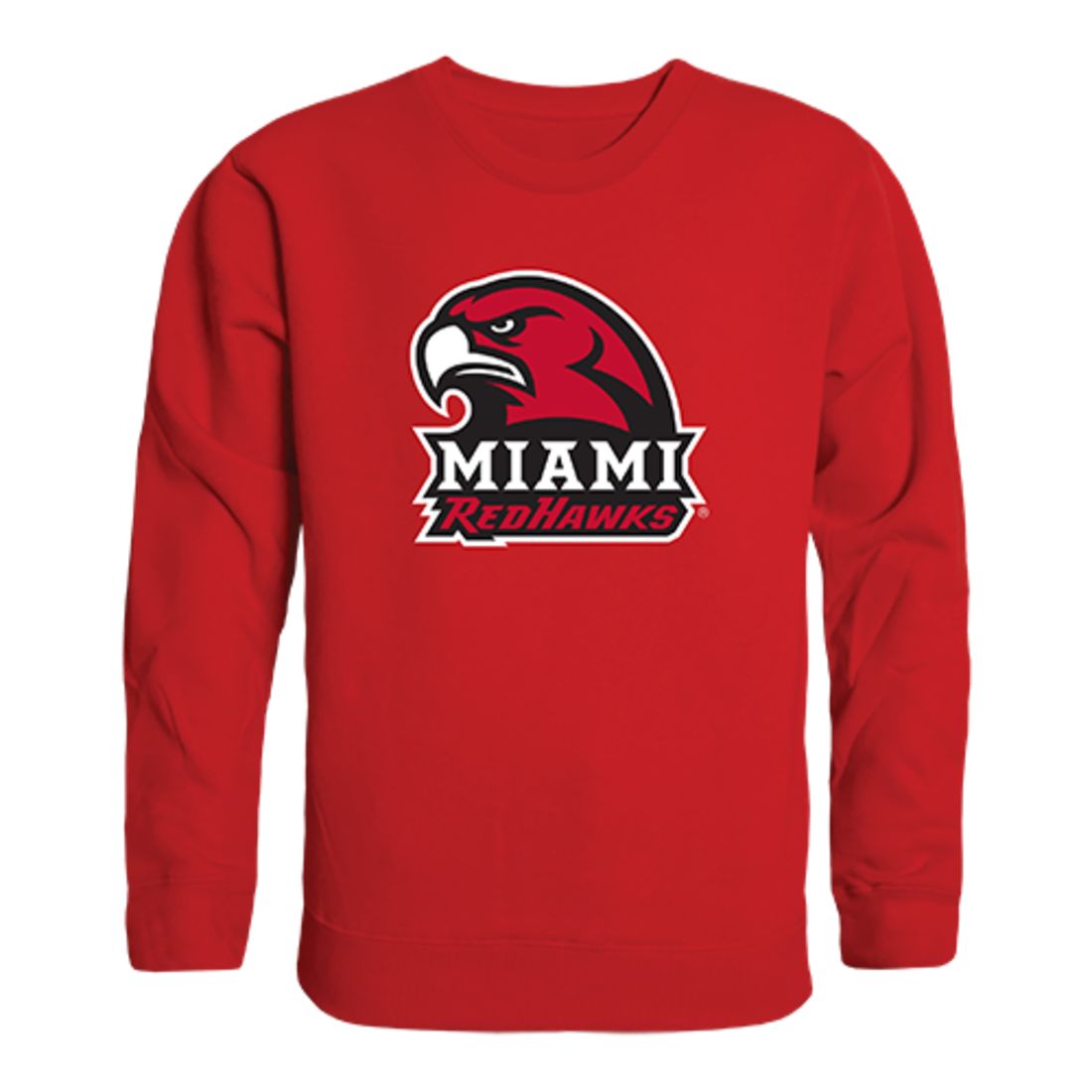 Miami University RedHawks Crewneck Pullover Sweatshirt Sweater Red
