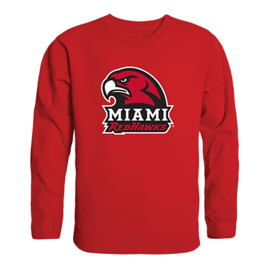 Miami University RedHawks Crewneck Pullover Sweatshirt Sweater Red