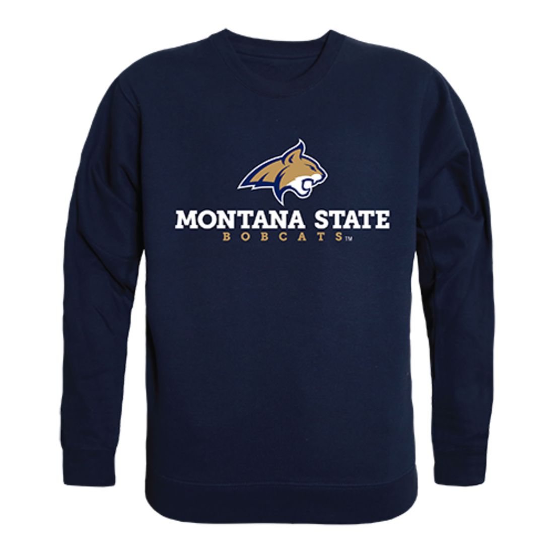 Montana State University Bobcats Crewneck Pullover Sweatshirt Sweater Navy