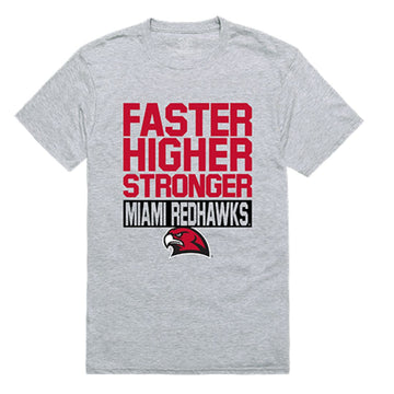 Miami University RedHawks Workout T-Shirt Heather Grey