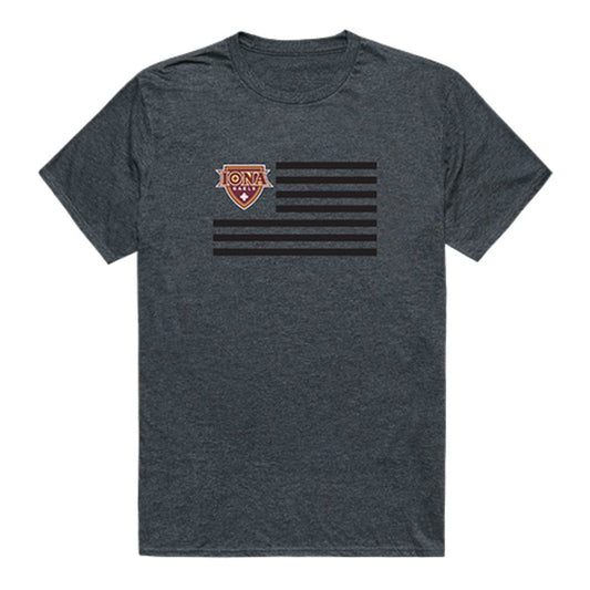 Iona College Gaels USA Flag Tee T-Shirt Heather Charcoal