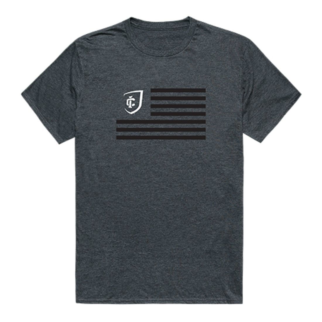 Ithaca College Bombers USA Flag Tee T-Shirt Heather Charcoal