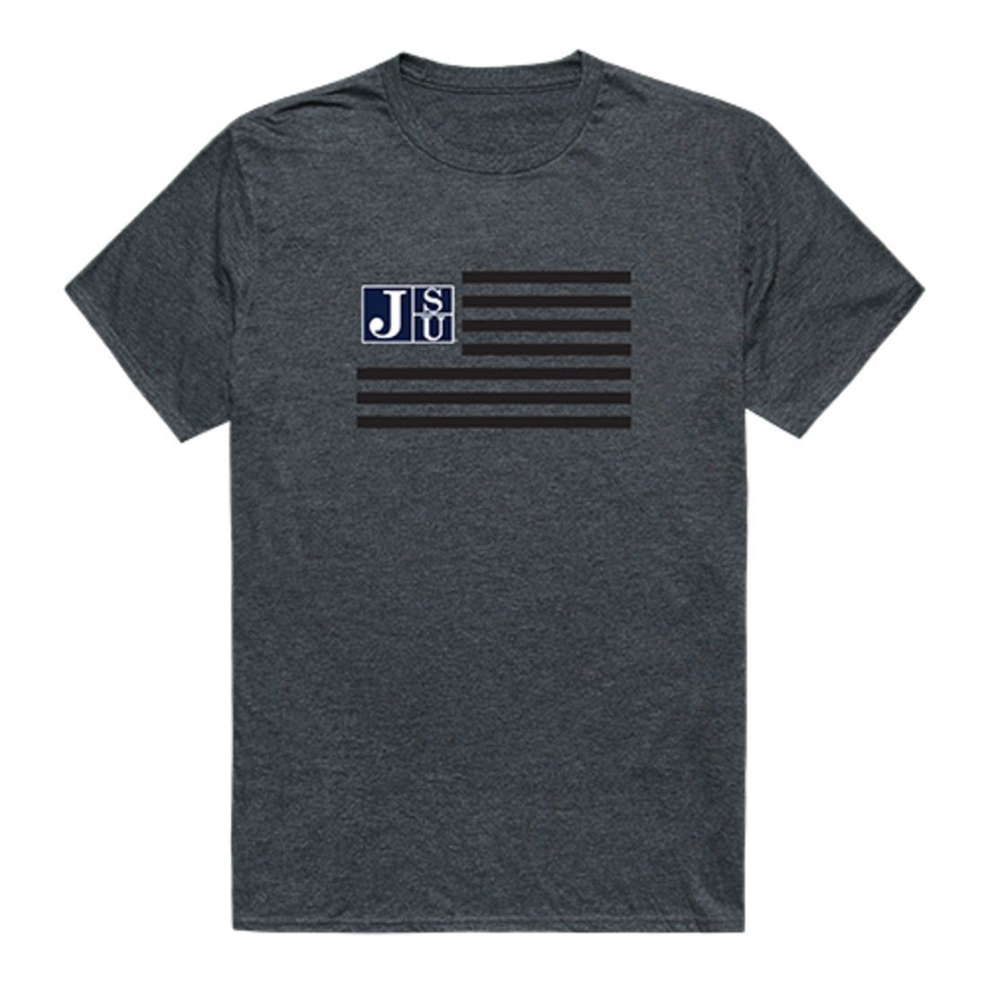 JSU Jackson State University Tigers USA Flag Tee T-Shirt Heather Charcoal