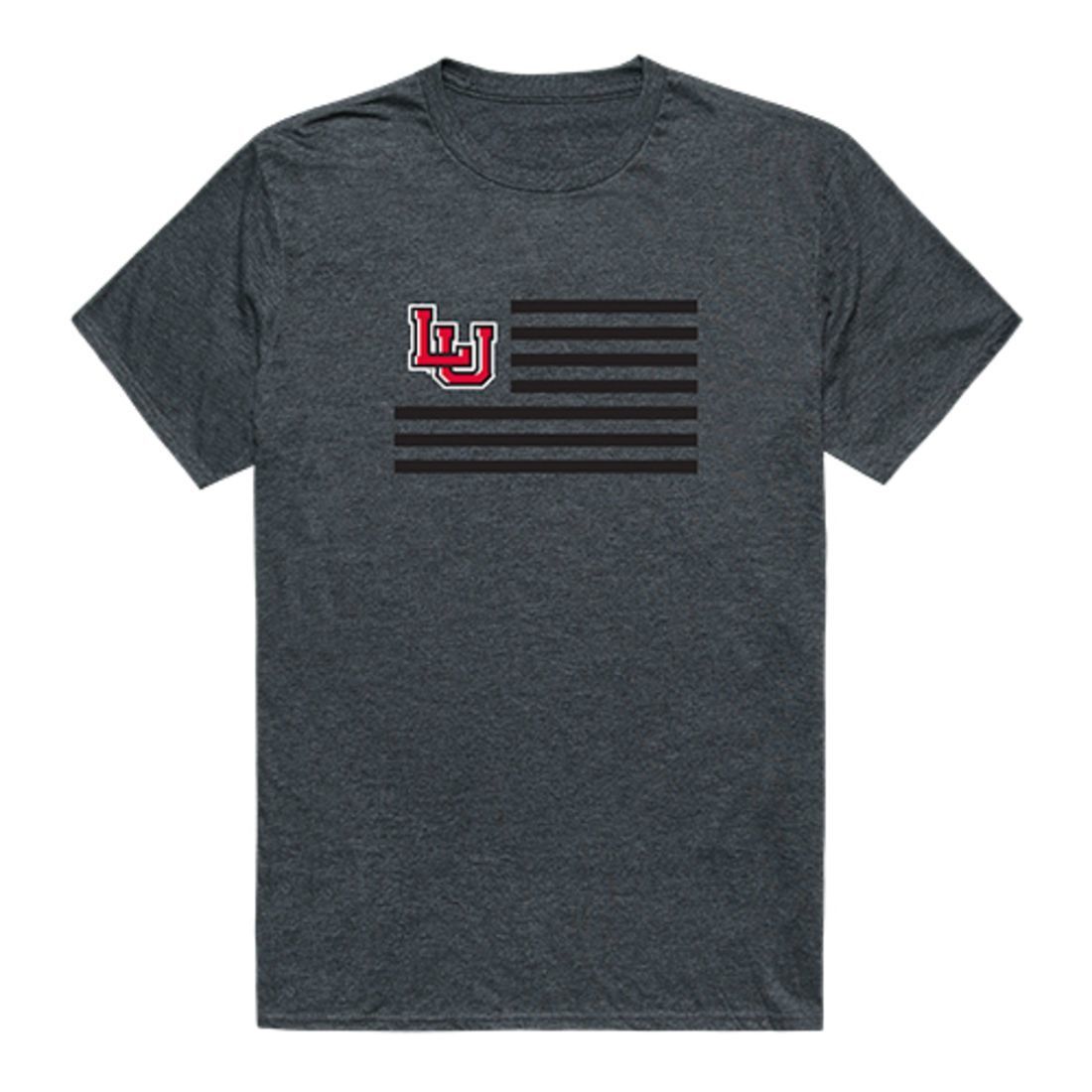 Lamar University Cardinals USA Flag Tee T-Shirt Heather Charcoal