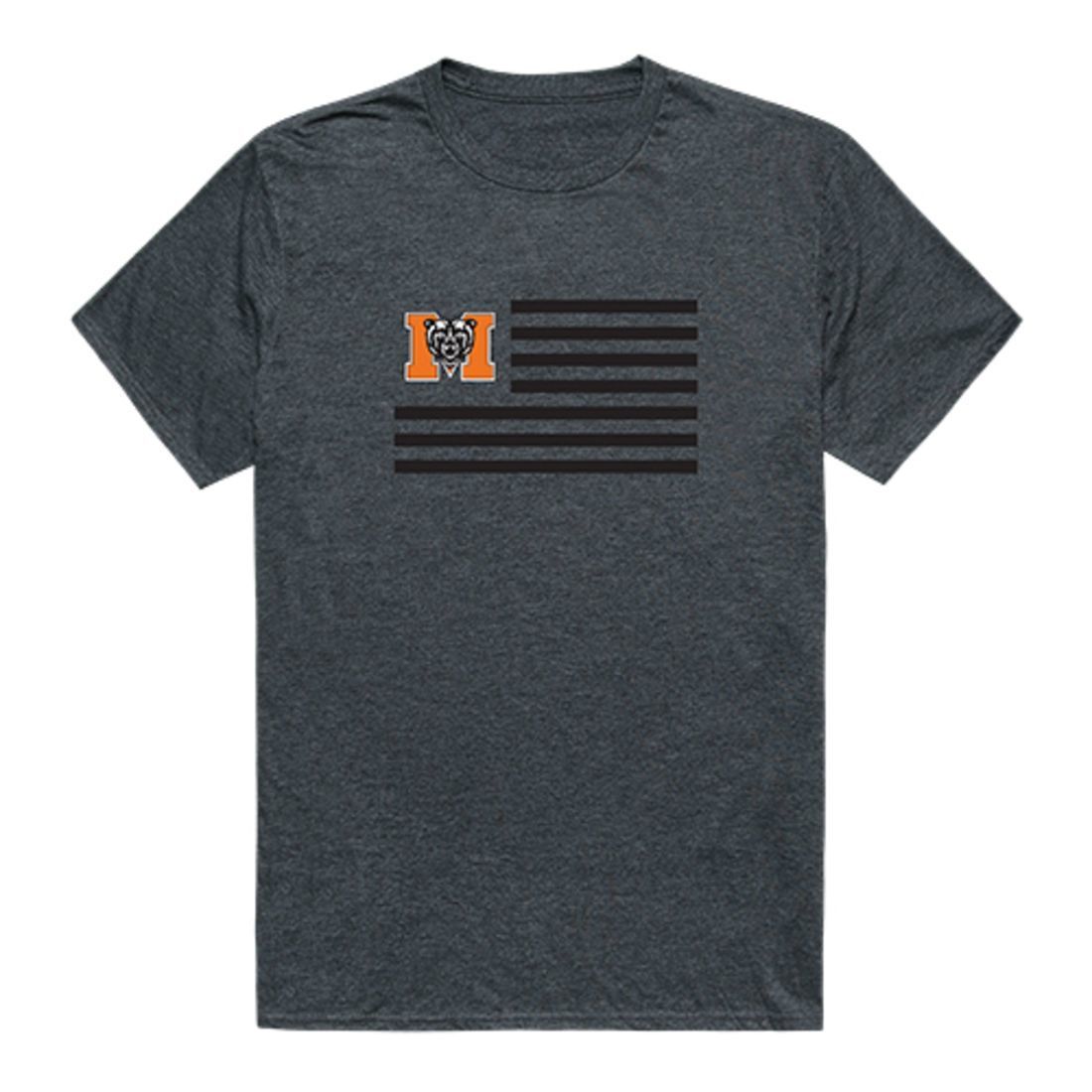 Mercer University Bears USA Flag Tee T-Shirt Heather Charcoal