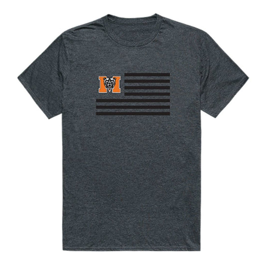 Mercer University Bears USA Flag Tee T-Shirt Heather Charcoal