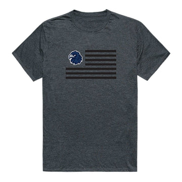 Monmouth University Hawks USA Flag Tee T-Shirt Heather Charcoal