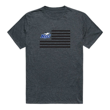 NSU Nova Southeastern University Sharks USA Flag Tee T-Shirt Heather Charcoal
