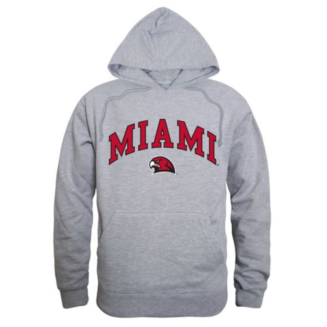 Miami University RedHawks Campus Hoodie Sweatshirt Heather Grey