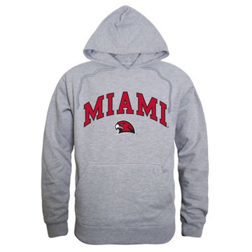 Miami University RedHawks Campus Hoodie Sweatshirt Heather Grey