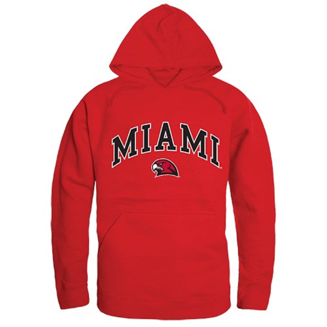 Miami University RedHawks Campus Hoodie Sweatshirt Red