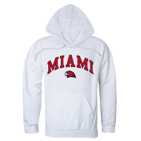 Miami University RedHawks Campus Hoodie Sweatshirt White