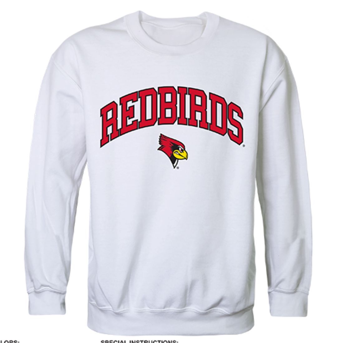 ISU Illinois State University Campus Crewneck Pullover Sweatshirt Sweater White