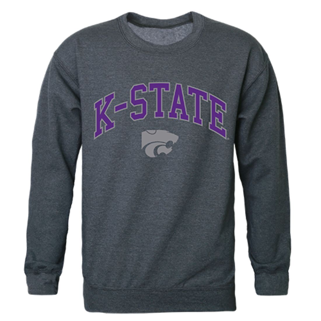 KSU Kansas State University Campus Crewneck Pullover Sweatshirt Sweater Heather Charcoal