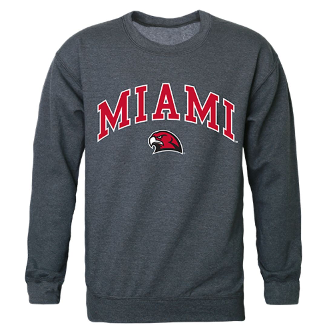 Miami University Campus Crewneck Pullover Sweatshirt Sweater Heather Charcoal