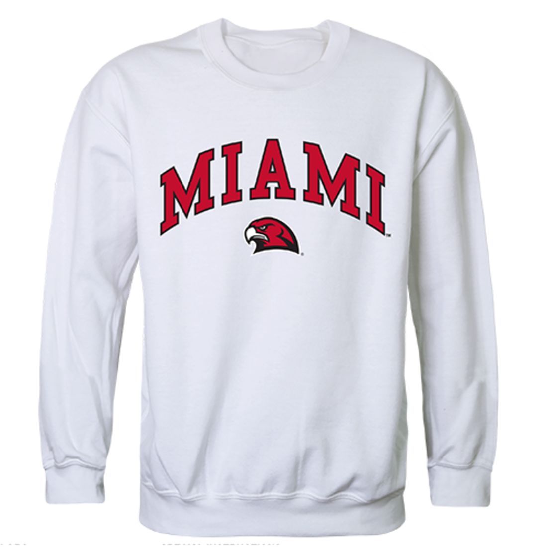 Miami University Campus Crewneck Pullover Sweatshirt Sweater White