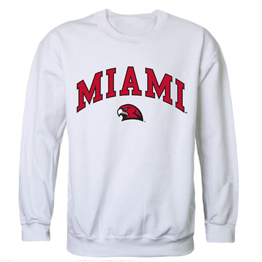 Miami University Campus Crewneck Pullover Sweatshirt Sweater White