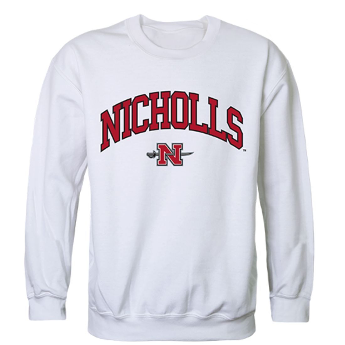 Nicholls State University Campus Crewneck Pullover Sweatshirt Sweater White