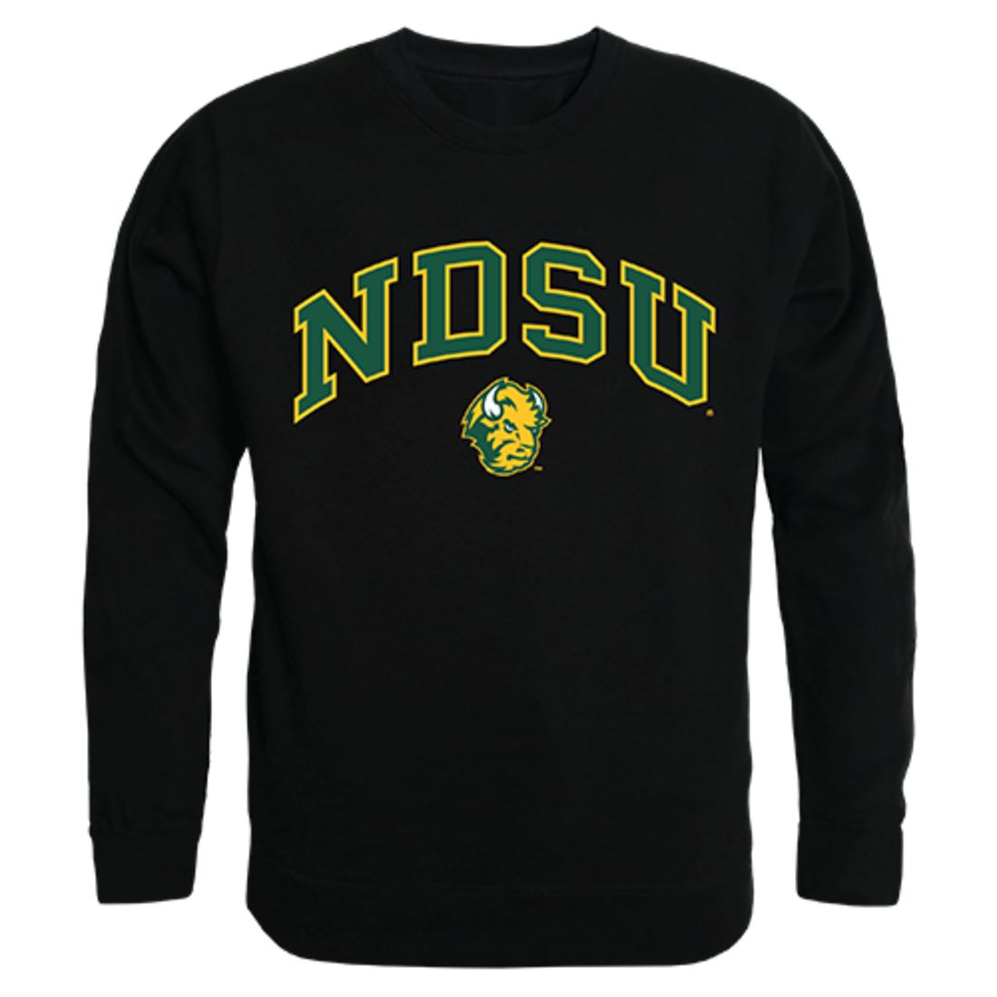NDSU North Dakota State University Bison Campus Crewneck Pullover Sweatshirt Sweater Black