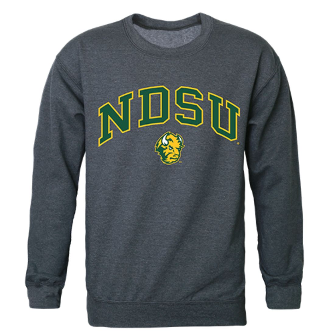 NDSU North Dakota State University Bison Campus Crewneck Pullover Sweatshirt Sweater Heather Charcoal