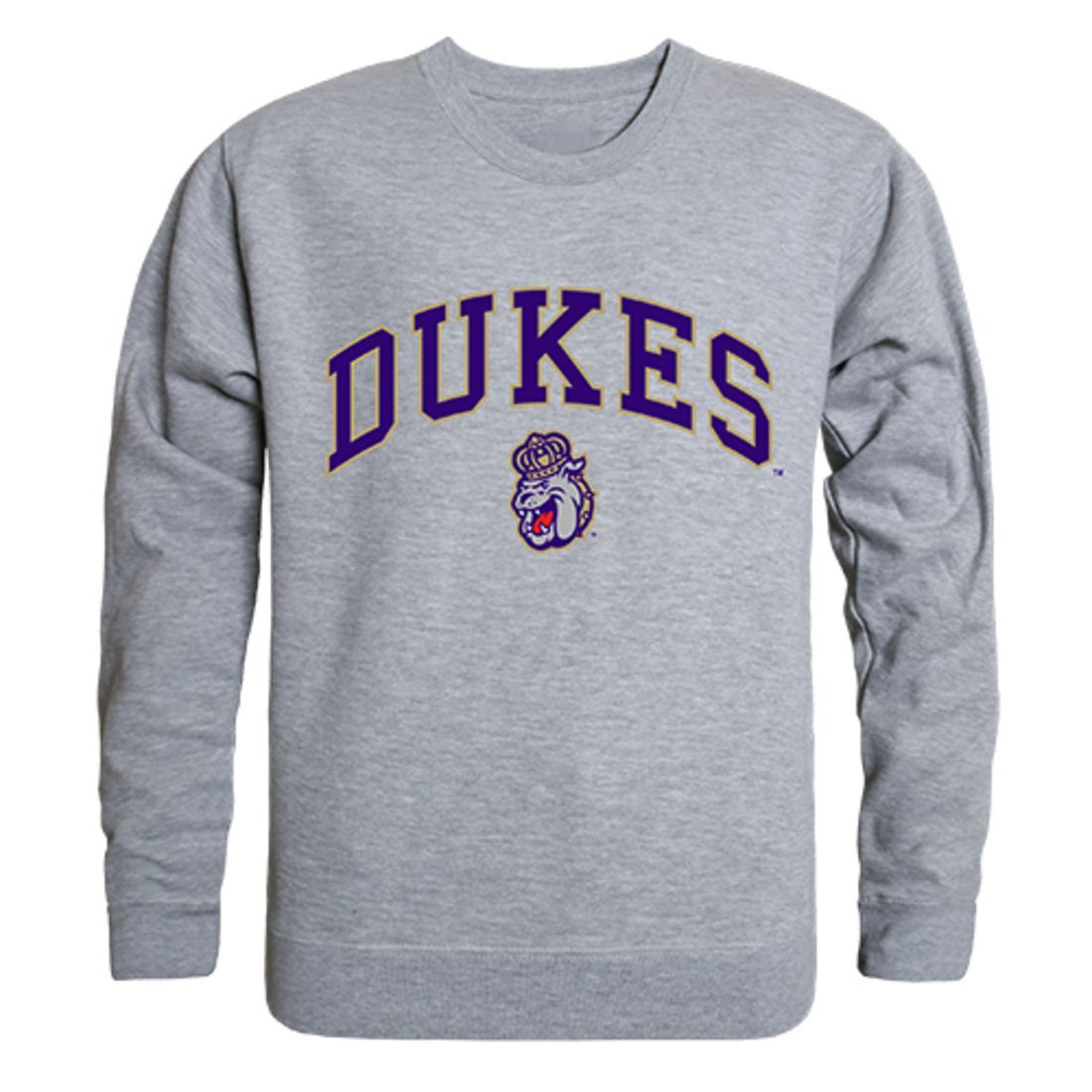 JMU James Madison University Campus Crewneck Pullover Sweatshirt Sweater Heather Grey