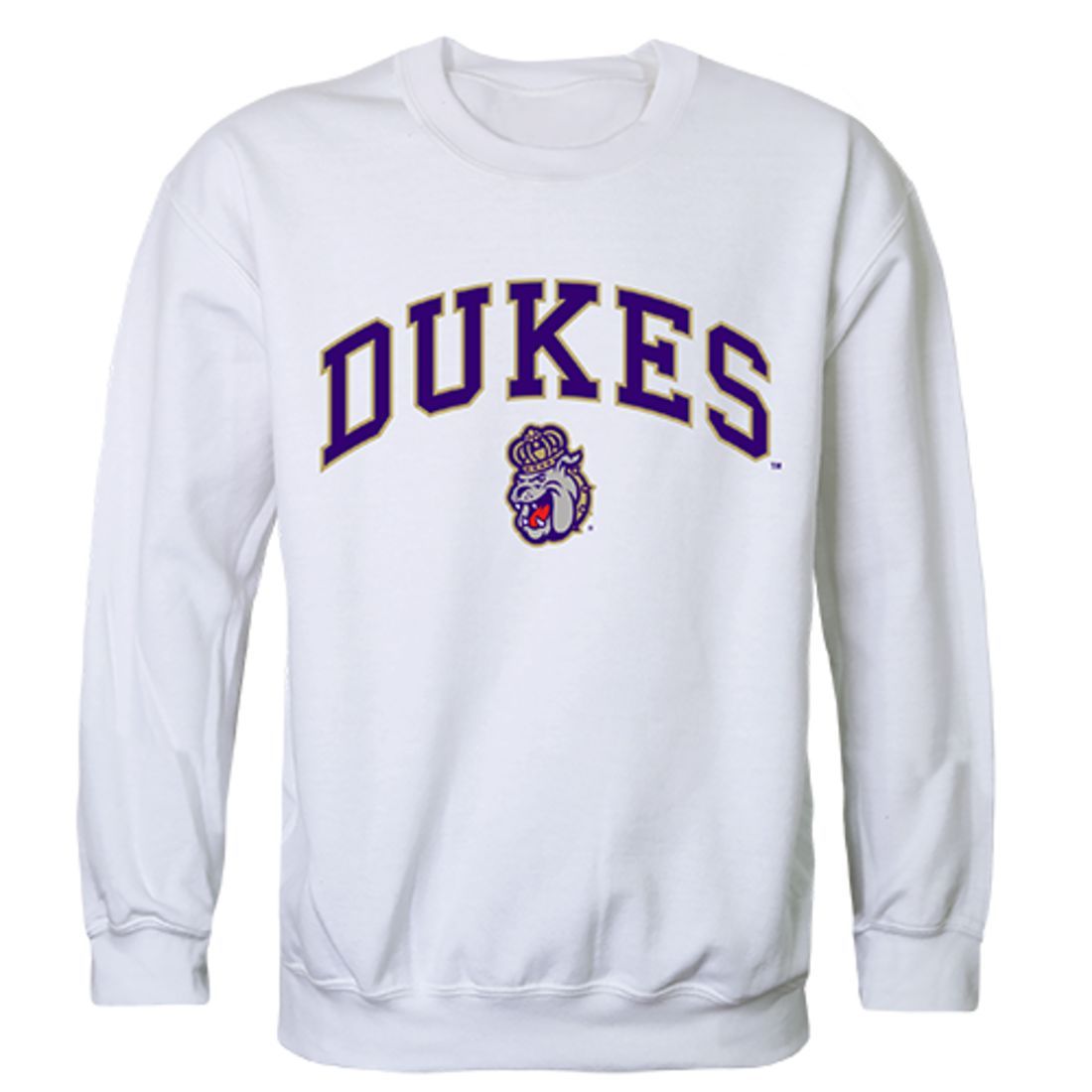 JMU James Madison University Campus Crewneck Pullover Sweatshirt Sweater White