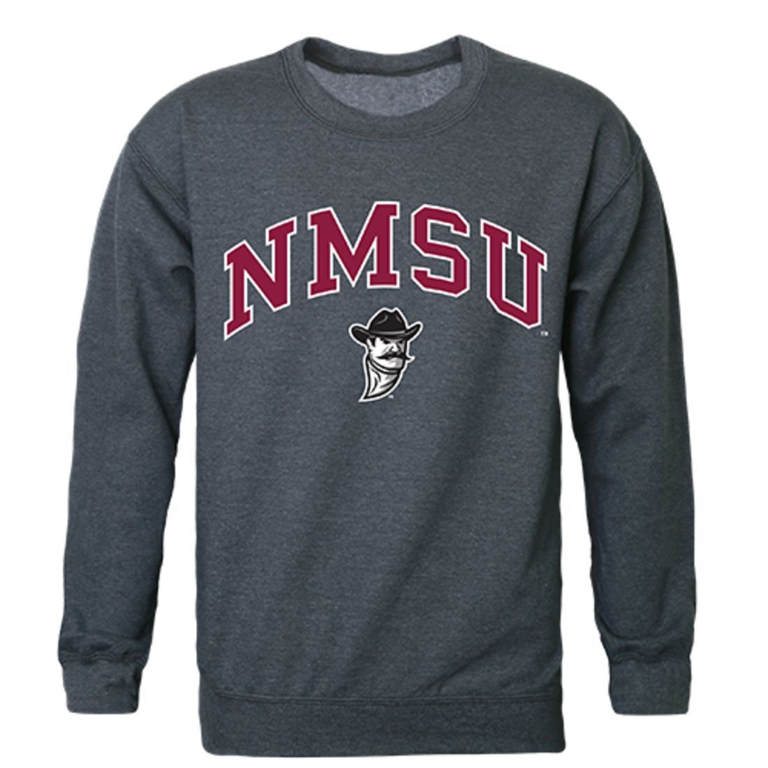NMSU New Mexico State University Campus Crewneck Pullover Sweatshirt Sweater Heather Charcoal