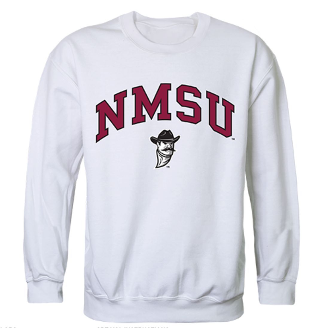 NMSU New Mexico State University Campus Crewneck Pullover Sweatshirt Sweater White