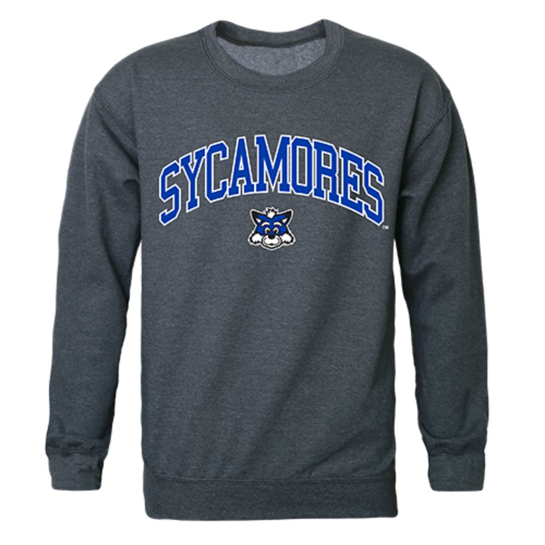 ISU Indiana State University Campus Crewneck Pullover Sweatshirt Sweater Heather Charcoal