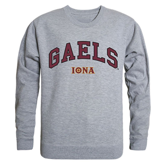 Iona College Campus Crewneck Pullover Sweatshirt Sweater Heather Grey